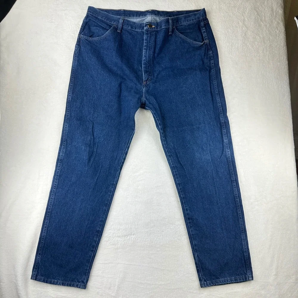 Rustler Jeans Mens 87619PW Regular 42x32 Blue Straight Leg Denim 100% Cotton